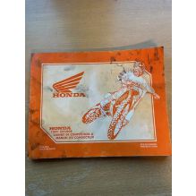 OWNERS MANUAL, HONDA CR500R 1991