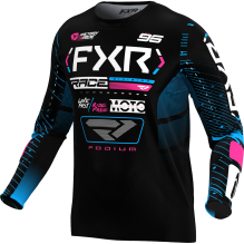 FXR PODIUM MX JERSEY 25-BLACK/CYAN/PINK