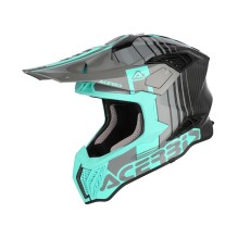 ACERBIS HELMET AIRSTRIKE - C, Black/Turquoise glossy - L
