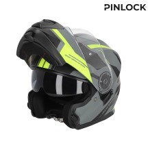 ACERBIS HELMET SEREL FLIP UP 2206, BLACK/GREY/YELLOW FLUO