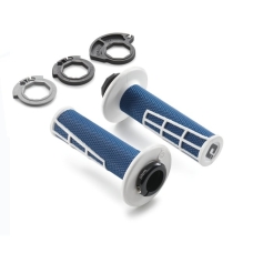 HUSQVARNA LOCK ON GRIP SET, BLUE/WHITE - CLOSED END