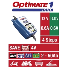 Optimate 1 DUO Batterilader std/Lithium 12V 0,6A