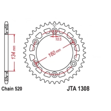 BAKDREV 45T - CBR600 / CBR1000  520-DREVING